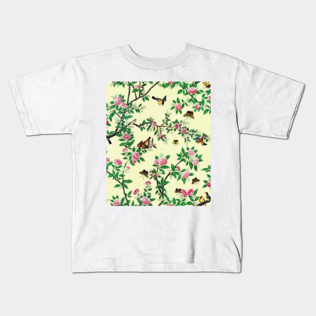 Chinoiserie Yellow Kids T-Shirt by BonniePhantasm